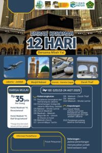 Umrah karomah, Umrah Awal Musim, BTT - Kaisa Lil Hajj, Keberangkatan  30 Agt 2025 